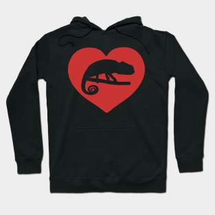 Red Chameleon Heart for Chameleon Lovers Hoodie